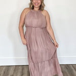 Halter Maxi Dress - Rose Water-dresses- Hometown Style HTS, women's in store and online boutique located in Ingersoll, Ontario