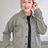 All Day Cropped Knit Jacket - Hunter Green-Coats & Jackets- Hometown Style HTS, women's in store and online boutique located in Ingersoll, Ontario