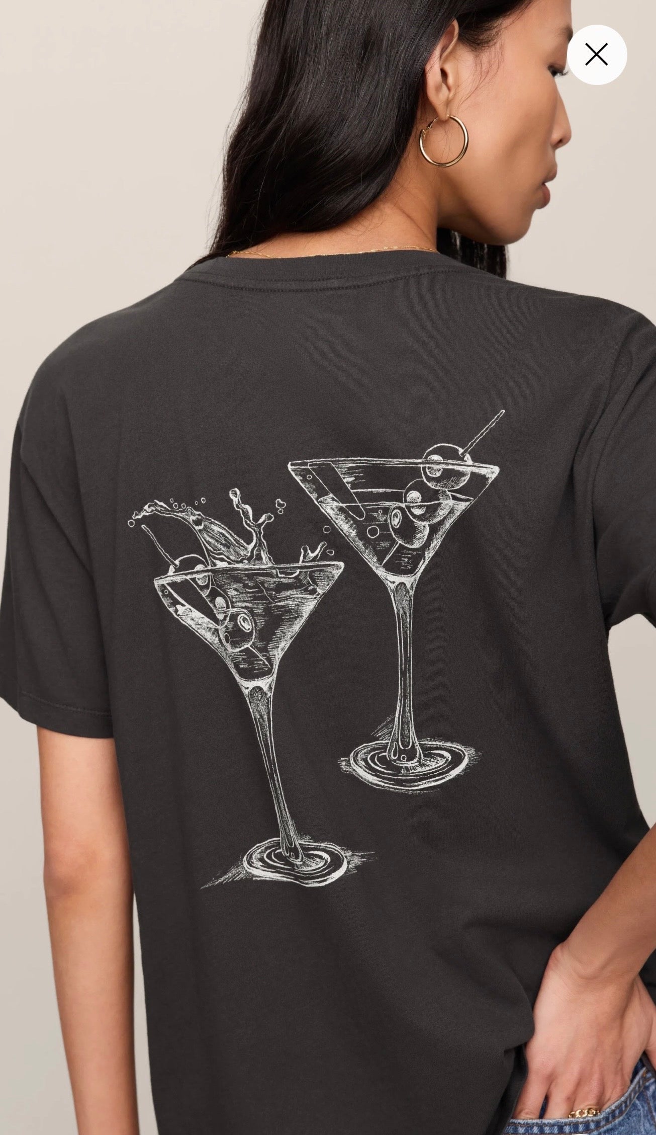 MARTINI BOYFRIEND TEE - Black Sand-Casual Tops- Hometown Style HTS, women's in store and online boutique located in Ingersoll, Ontario