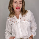 Flora Textured Blouse-Blouses- Hometown Style HTS, women's in store and online boutique located in Ingersoll, Ontario