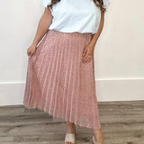 Floral Pleated Midi Skirt - Mauve-skirt- Hometown Style HTS, women's in store and online boutique located in Ingersoll, Ontario