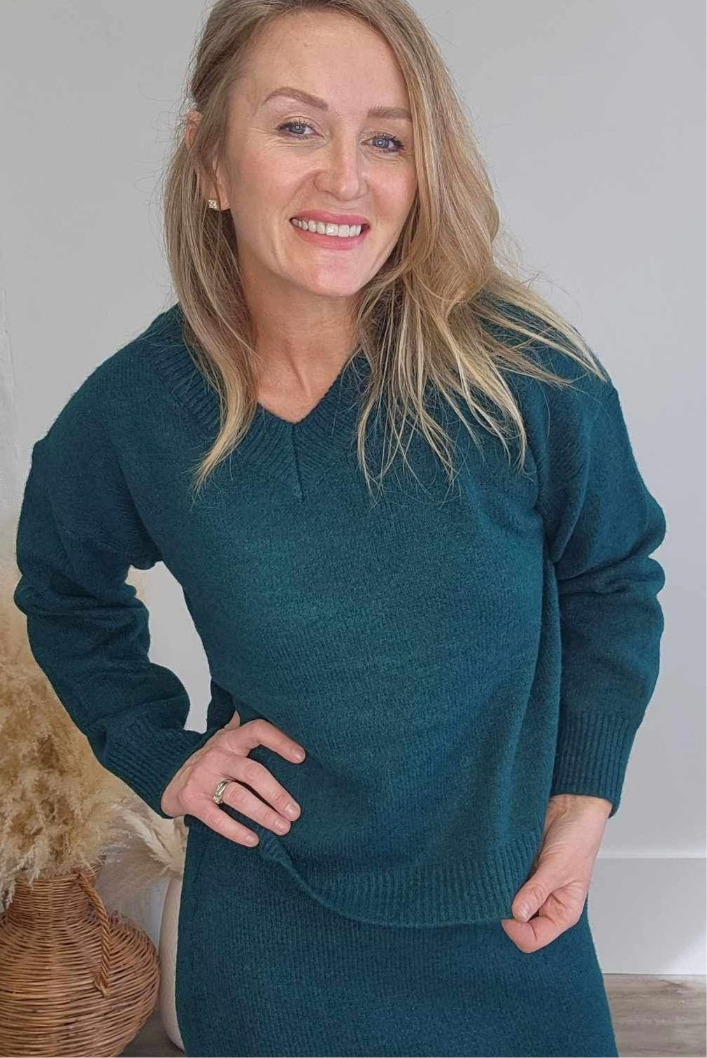 Brushed Relaxed Crop Sweater - Forest-sweater- Hometown Style HTS, women's in store and online boutique located in Ingersoll, Ontario