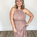 Halter Maxi Dress - Rose Water-dresses- Hometown Style HTS, women's in store and online boutique located in Ingersoll, Ontario