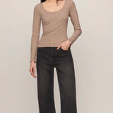 GREYSON SCOOP LS TEE - Heather Ash