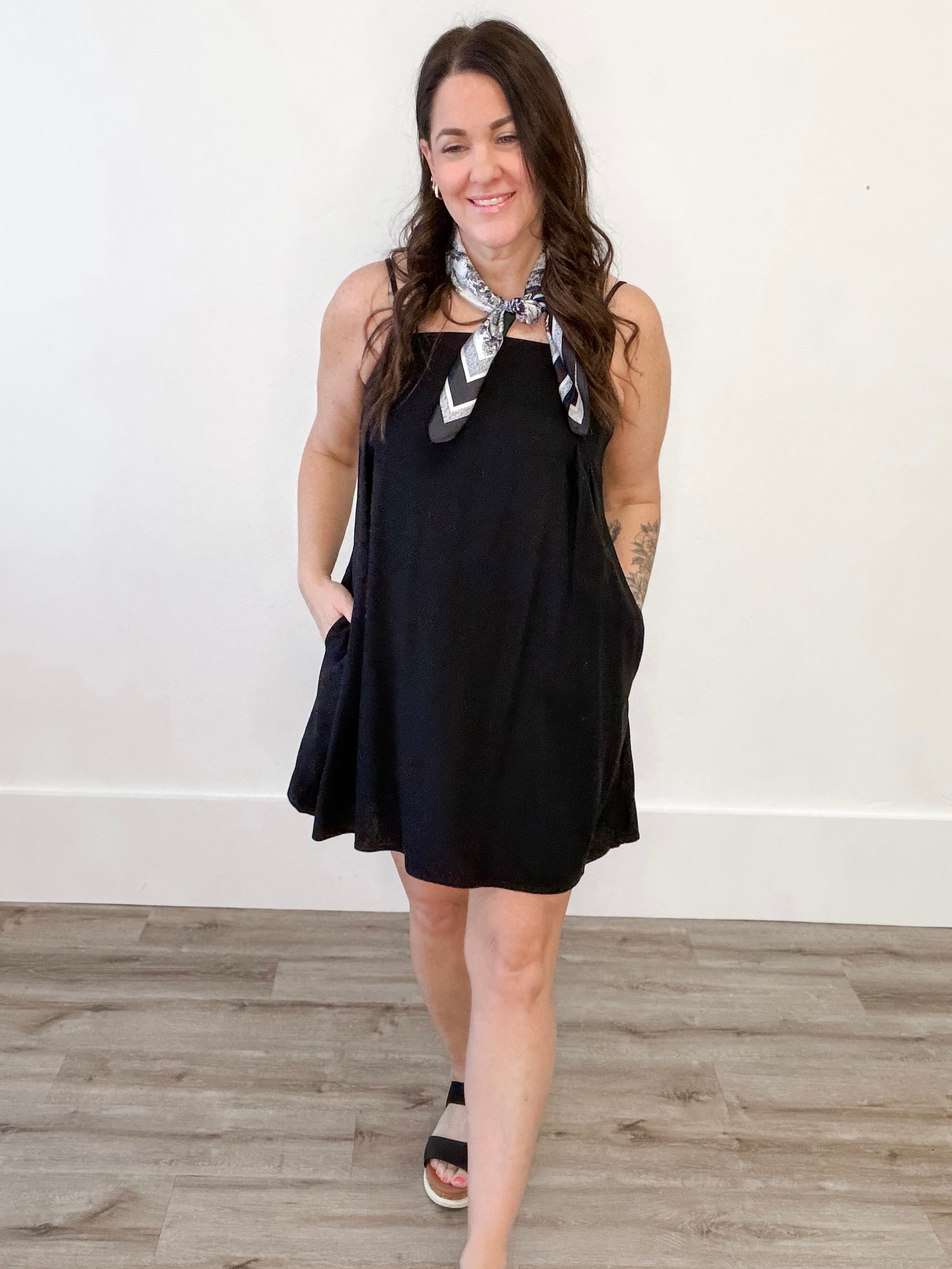 Casual Dresses - Black-Casual Dresses- Hometown Style HTS, women's in store and online boutique located in Ingersoll, Ontario