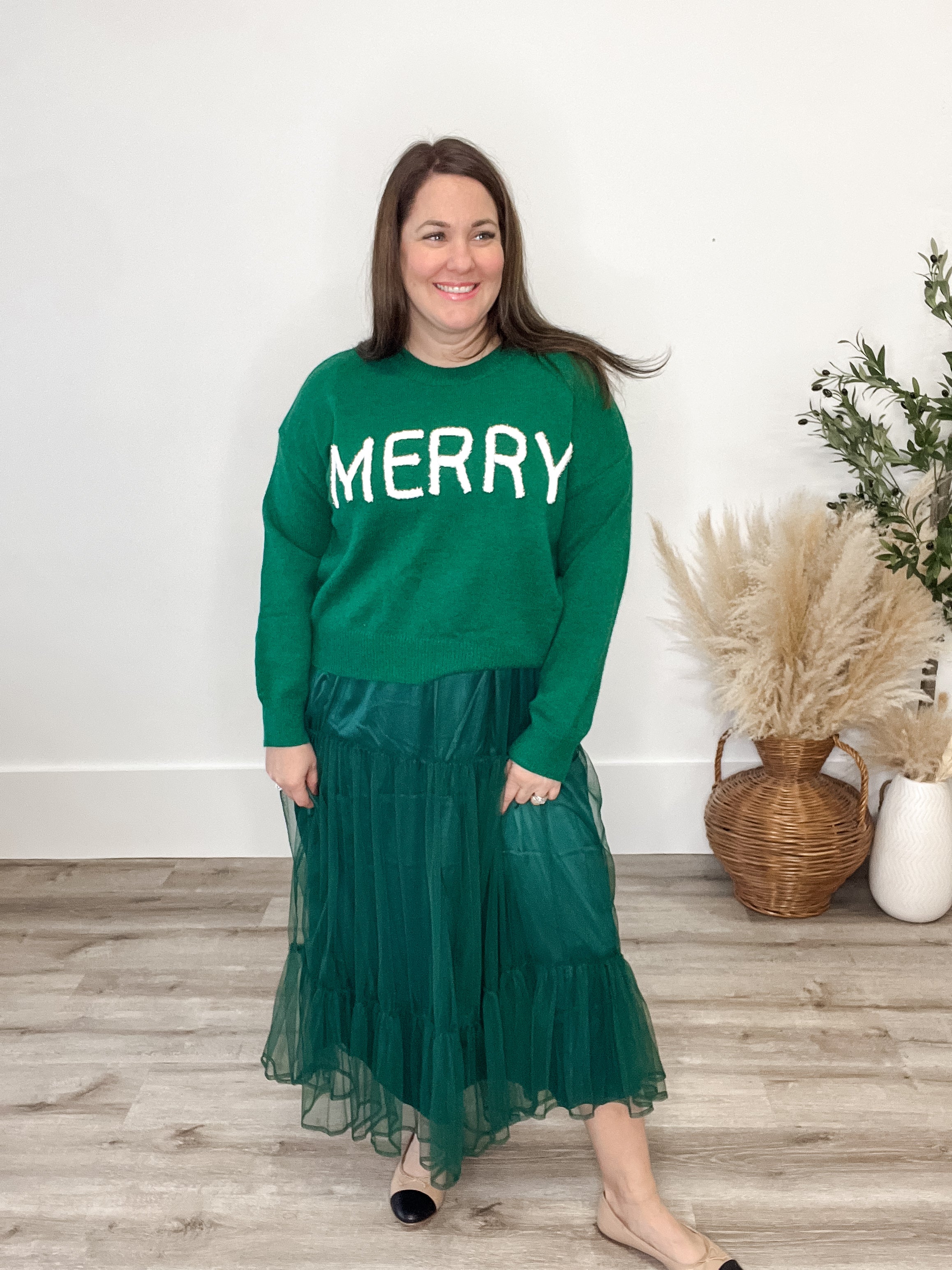 Merry Fluffy Patch Sweater - Green-sweater- Hometown Style HTS, women's in store and online boutique located in Ingersoll, Ontario