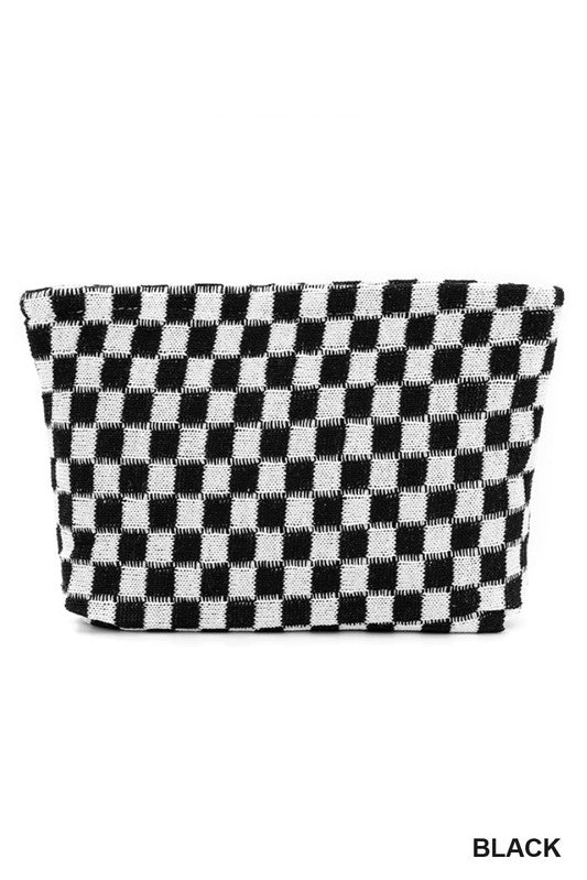 Checkered Makeup Pouch-Accessories- Hometown Style HTS, women's in store and online boutique located in Ingersoll, Ontario