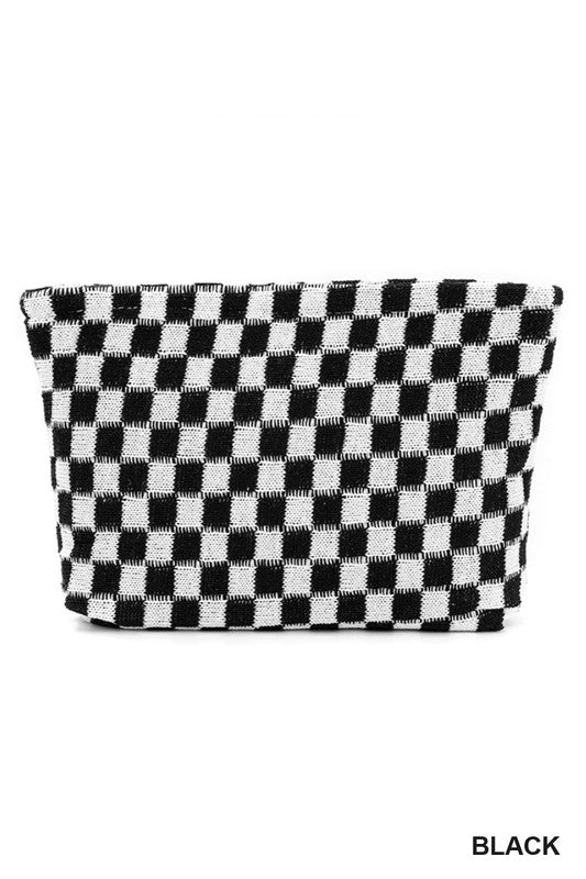 Checkered Makeup Pouch-Accessories- Hometown Style HTS, women's in store and online boutique located in Ingersoll, Ontario