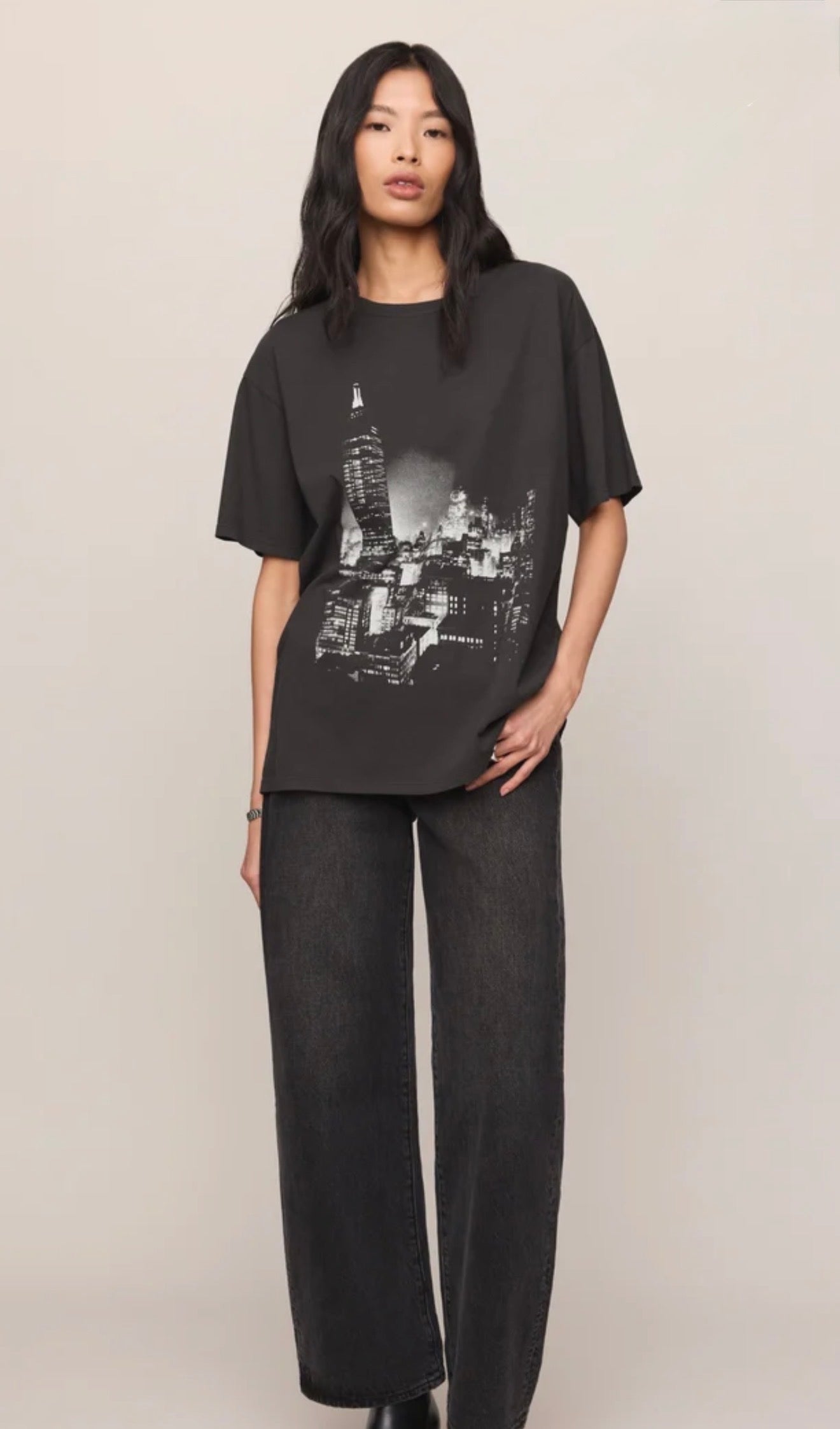 WISHES CITY TEE - Black Sand-Casual Tops- Hometown Style HTS, women's in store and online boutique located in Ingersoll, Ontario