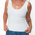 Scallop Neck Tank - White-tank- Hometown Style HTS, women's in store and online boutique located in Ingersoll, Ontario