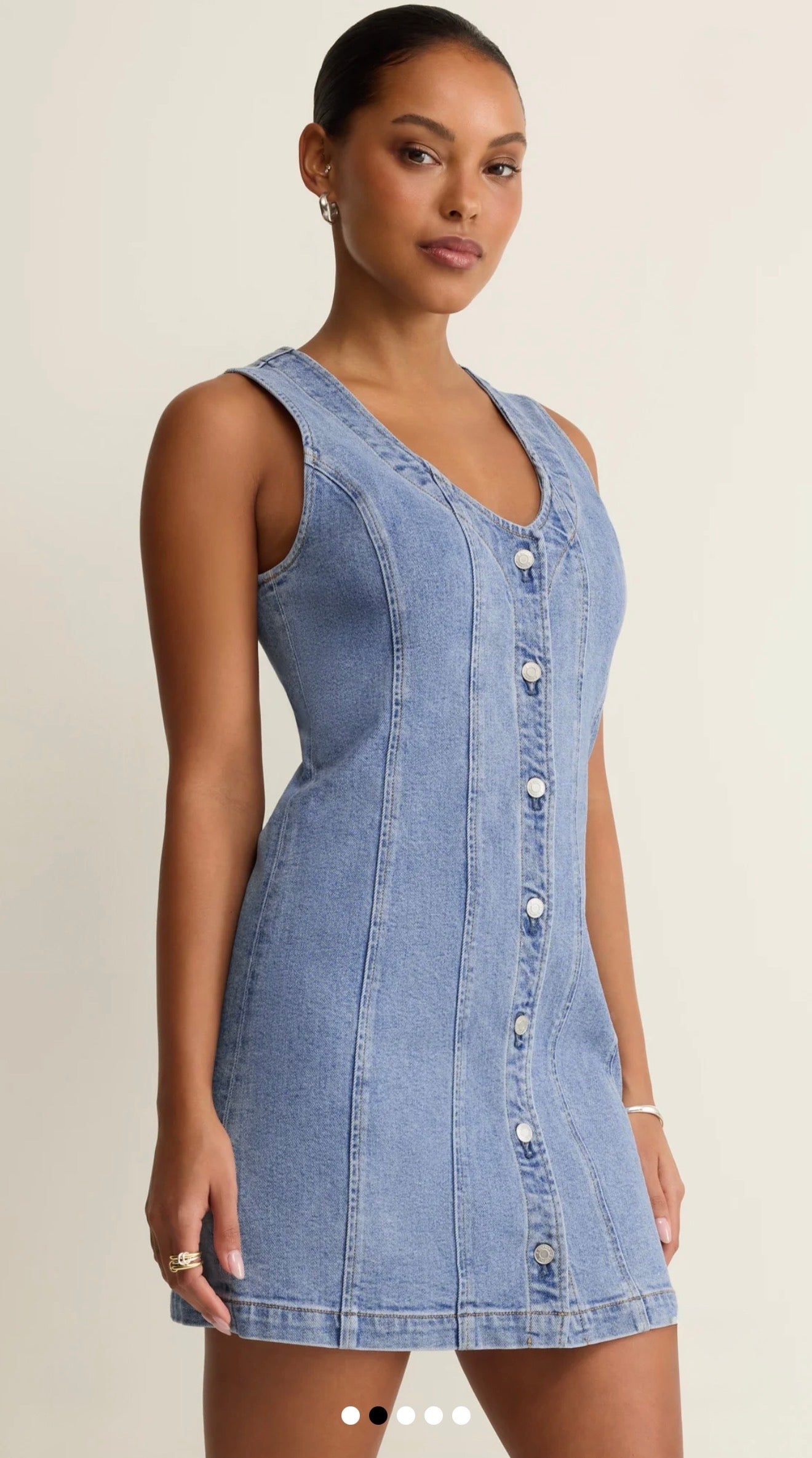 JOLIE DENIM SEAMED MINI DRESS-Casual Dresses- Hometown Style HTS, women's in store and online boutique located in Ingersoll, Ontario