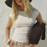SOFT TRACE SECOND SKIN TOP - Cloud-Casual Tops- Hometown Style HTS, women's in store and online boutique located in Ingersoll, Ontario