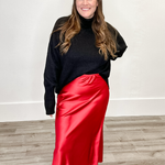 Satin Midi Skirt - Red-Skirt- Hometown Style HTS, women's in store and online boutique located in Ingersoll, Ontario