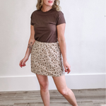 Floral Mini Skirt - Champagne-Skirt- Hometown Style HTS, women's in store and online boutique located in Ingersoll, Ontario