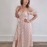 Floral Print Sweetheart Midi Dress with Bow-Special Occasion Dresses- Hometown Style HTS, women's in store and online boutique located in Ingersoll, Ontario
