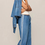 THE SIDELINES DENIM TRACKER - Dreamstate-Bottoms- Hometown Style HTS, women's in store and online boutique located in Ingersoll, Ontario
