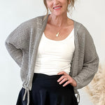 Crochet Dolman Sleeve Cardigan - Grey-Sweater- Hometown Style HTS, women's in store and online boutique located in Ingersoll, Ontario