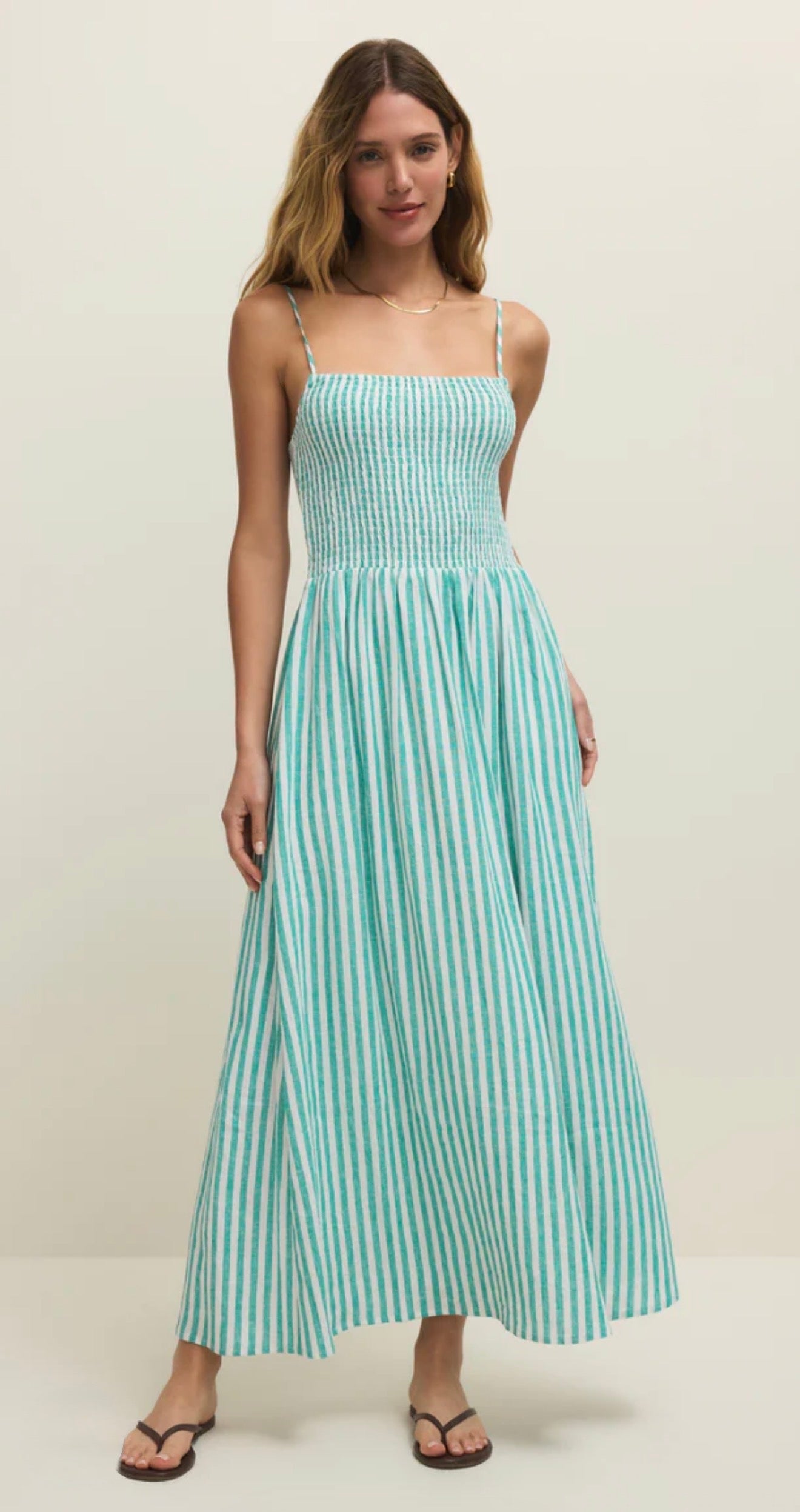 BAYSIDE STRIPED MIDI DRESS-Casual Dresses- Hometown Style HTS, women's in store and online boutique located in Ingersoll, Ontario