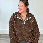 Heart Sherpa Fleece Pullover Jacket - Brown-Sweater- Hometown Style HTS, women's in store and online boutique located in Ingersoll, Ontario