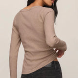 GREYSON SCOOP LS TEE - Heather Ash