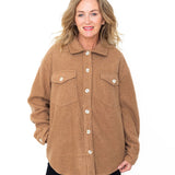 Fleece Shacket - Mocha-Coats & Jackets- Hometown Style HTS, women's in store and online boutique located in Ingersoll, Ontario