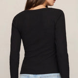 GREYSON SCOOP LONG SLEEVE TEE - Black