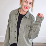All Day Cropped Knit Jacket - Hunter Green-Coats & Jackets- Hometown Style HTS, women's in store and online boutique located in Ingersoll, Ontario