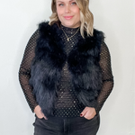 Faux Fur Open Vest - Black-vest- Hometown Style HTS, women's in store and online boutique located in Ingersoll, Ontario