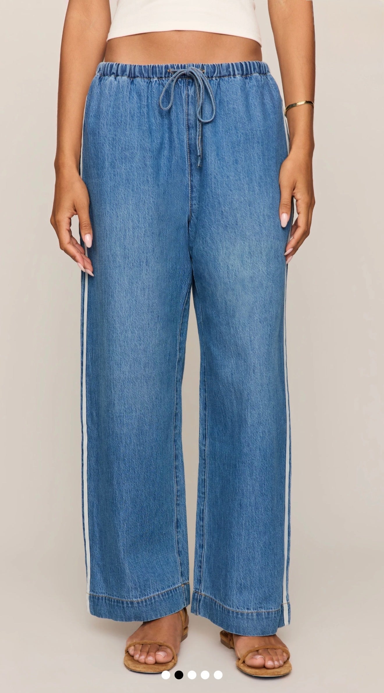 THE SIDELINES DENIM TRACKER - Dreamstate-Bottoms- Hometown Style HTS, women's in store and online boutique located in Ingersoll, Ontario