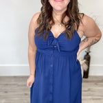 Front Tie Maxi Dress - Navy-dress- Hometown Style HTS, women's in store and online boutique located in Ingersoll, Ontario