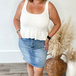 JB Denim Mini Skirt-Skirt- Hometown Style HTS, women's in store and online boutique located in Ingersoll, Ontario