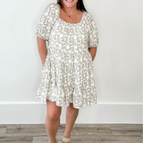 Floral Tiered Puff Sleeve Mini Dress-dress- Hometown Style HTS, women's in store and online boutique located in Ingersoll, Ontario