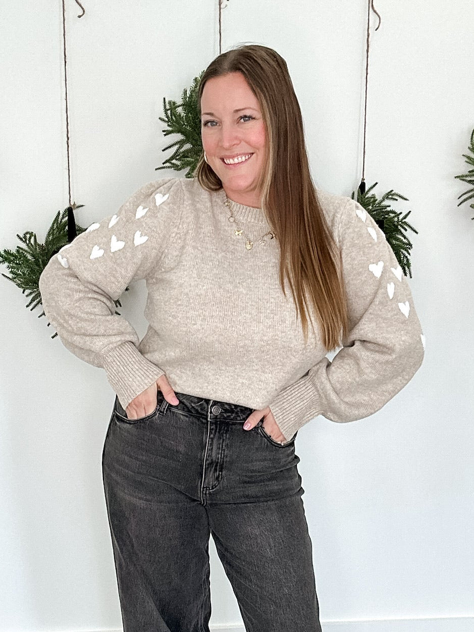 Revello Sweater - Beige-Sweaters and Cardigans- Hometown Style HTS, women's in store and online boutique located in Ingersoll, Ontario