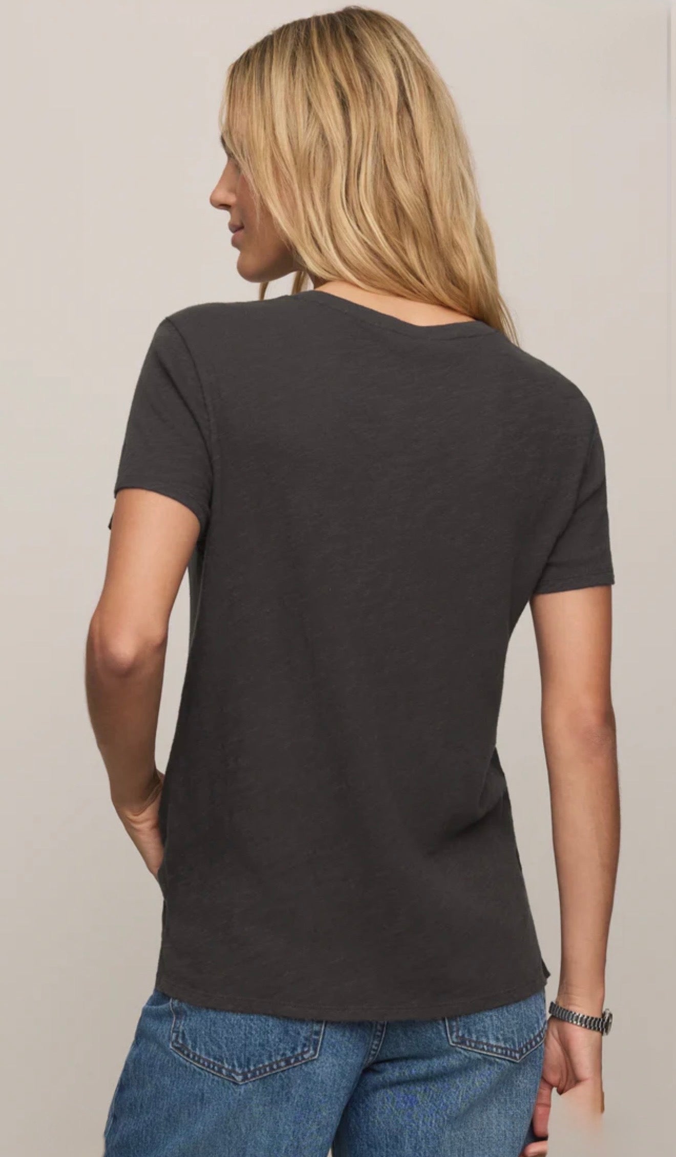 FOUNDATION SLUB TEE - Black Sand-Casual Tops- Hometown Style HTS, women's in store and online boutique located in Ingersoll, Ontario