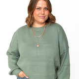 Relaxed Crop Sweater - Pistachio-sweater- Hometown Style HTS, women's in store and online boutique located in Ingersoll, Ontario