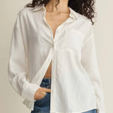 THE PERFECT BUTTON UP-Casual Tops- Hometown Style HTS, women's in store and online boutique located in Ingersoll, Ontario
