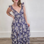 Floral Print Tiered Dress-Special Occasion Dresses- Hometown Style HTS, women's in store and online boutique located in Ingersoll, Ontario
