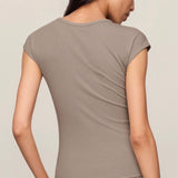 SOFT TRACE SECOND SKIN TOP - Wild Mushroom-Casual Tops- Hometown Style HTS, women's in store and online boutique located in Ingersoll, Ontario