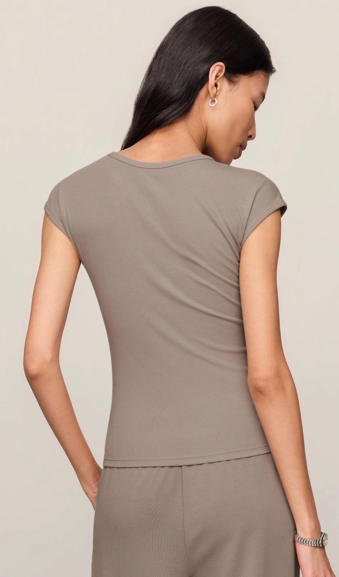 SOFT TRACE SECOND SKIN TOP - Wild Mushroom-Casual Tops- Hometown Style HTS, women's in store and online boutique located in Ingersoll, Ontario