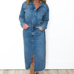 Utility Midi Dress - Denim-Dress- Hometown Style HTS, women's in store and online boutique located in Ingersoll, Ontario