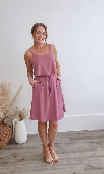 All Thread Catamaran Dress - Mauve-Dress- Hometown Style HTS, women's in store and online boutique located in Ingersoll, Ontario