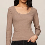 GREYSON SCOOP LS TEE - Heather Ash