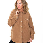 Fleece Shacket - Mocha-Coats & Jackets- Hometown Style HTS, women's in store and online boutique located in Ingersoll, Ontario