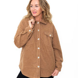 Fleece Shacket - Mocha-Coats & Jackets- Hometown Style HTS, women's in store and online boutique located in Ingersoll, Ontario