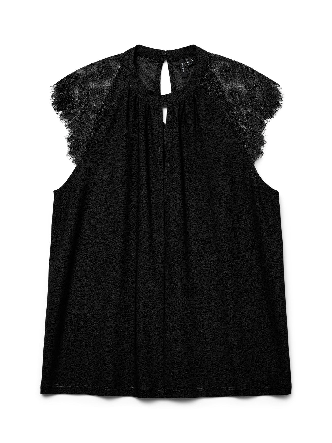 VMMILLA SL LACE TEE-Blouses- Hometown Style HTS, women's in store and online boutique located in Ingersoll, Ontario