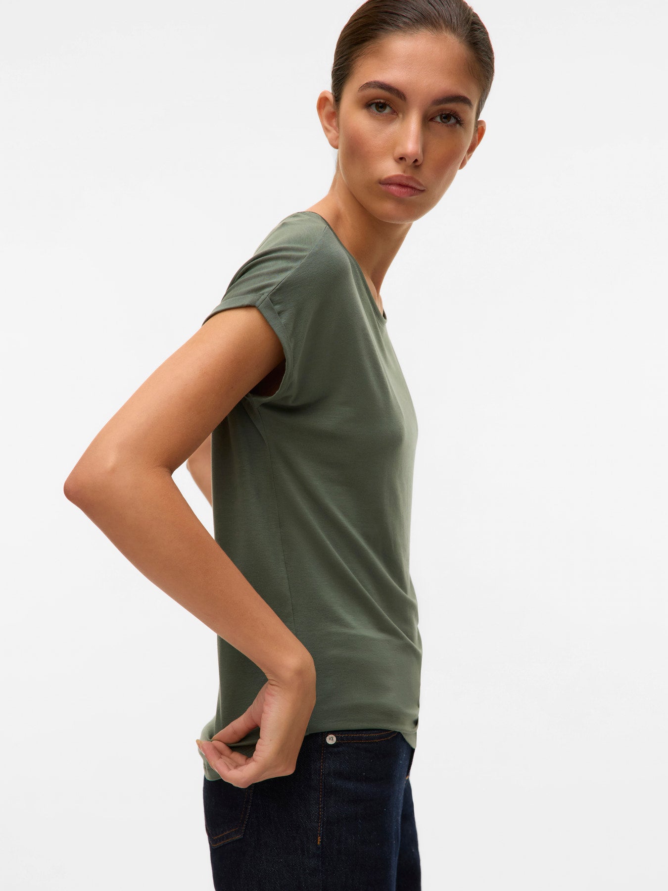 VMAVA PLAIN SS TOP JRS-Casual Tops- Hometown Style HTS, women's in store and online boutique located in Ingersoll, Ontario