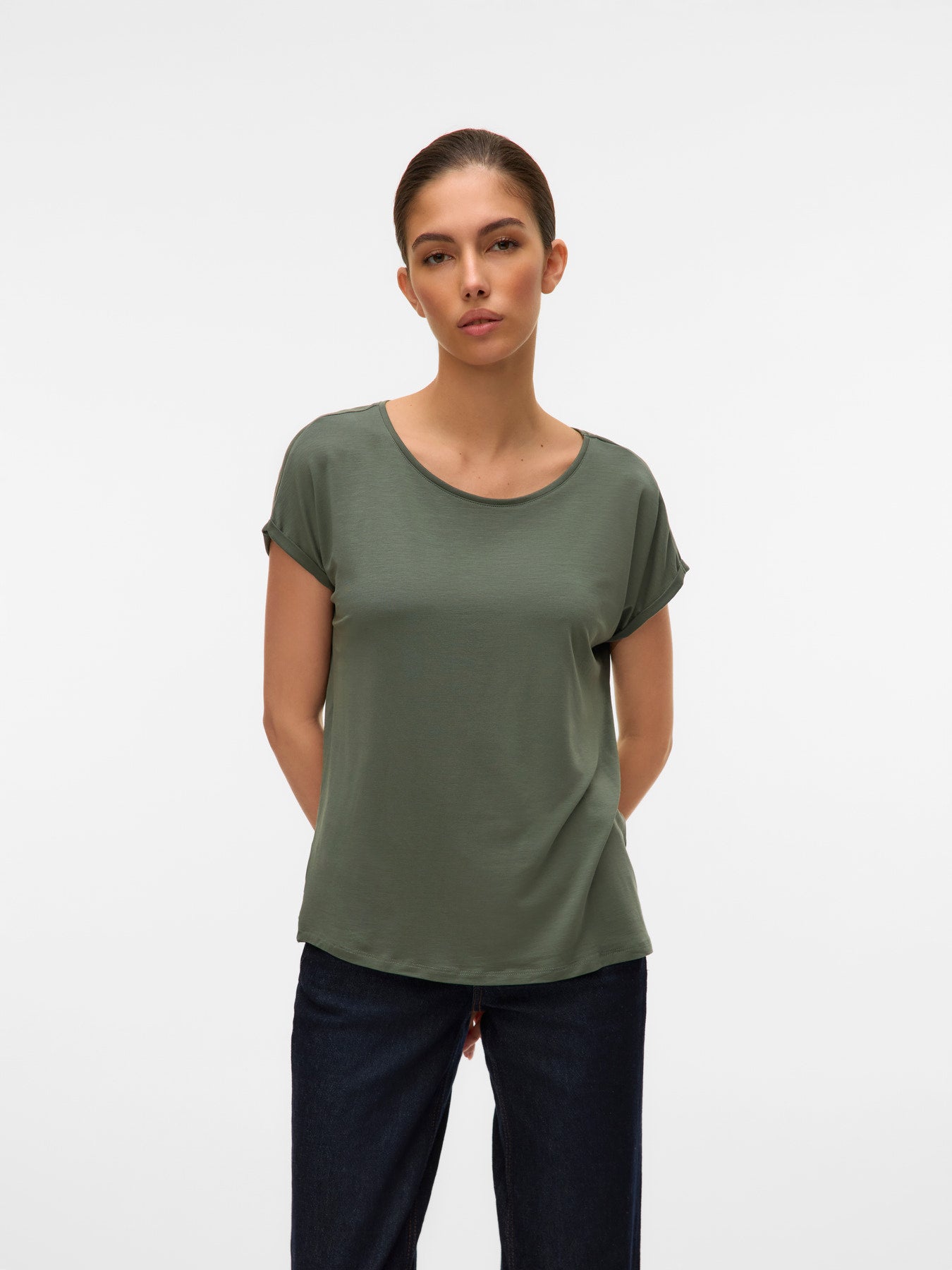 VMAVA PLAIN SS TOP JRS-Casual Tops- Hometown Style HTS, women's in store and online boutique located in Ingersoll, Ontario
