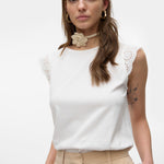 VMEmily SLGathering Top - White-Casual Tops- Hometown Style HTS, women's in store and online boutique located in Ingersoll, Ontario