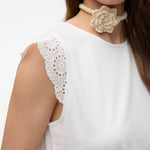 VMEmily SLGathering Top - White-Casual Tops- Hometown Style HTS, women's in store and online boutique located in Ingersoll, Ontario