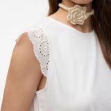 VMEmily SLGathering Top - White-Casual Tops- Hometown Style HTS, women's in store and online boutique located in Ingersoll, Ontario